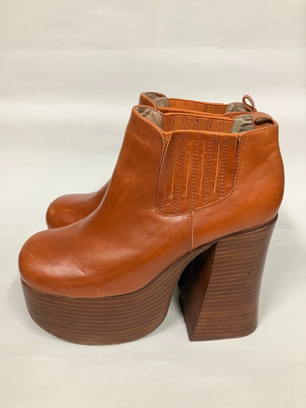 *USED* Super Hot Jeffrey Campbell PUPPY-2 Retro Platform Boots in Tan! Size 9! - Picture 3 of 14